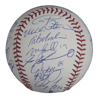 2003 World Series Champion Florida Marlins Team Signed OML Selig Baseball With 23 Signatures (JSA)